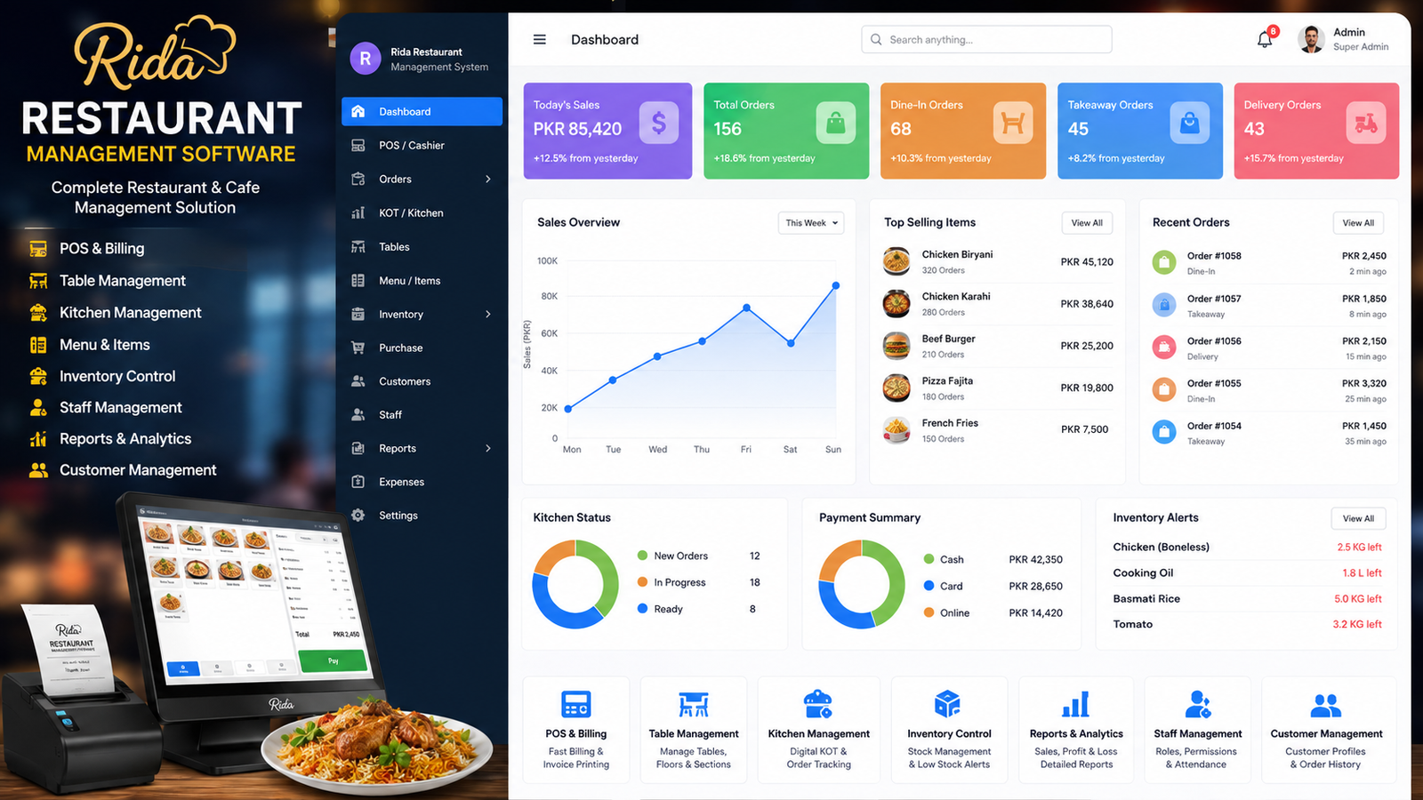 Rida Restaurant Management Software (RRMS)